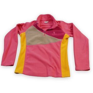 Playboy Sweater Womens Extra‎ Large Pink Yellow Fleece Colorblock Rare 90s